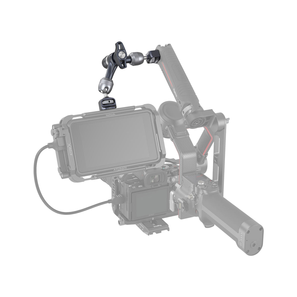 SmallRig Articulating Arm with 1/4"-20 and 3/8"-16 ARRI Locating Screws (7") – 4899