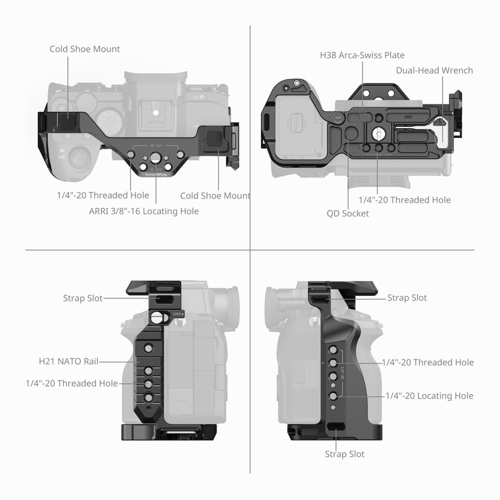 SmallRig "HawkLock" Cage Kit for Sony Alpha 7R V / 7 IV / 7S III / 7 V (Advanced Edition) 5599