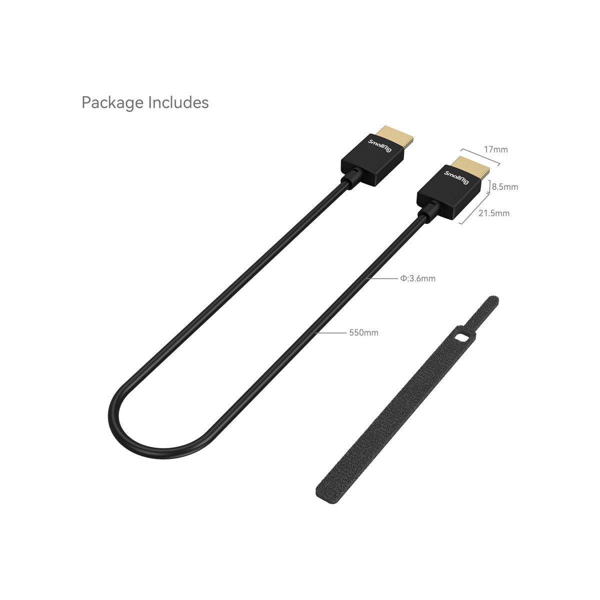 SmallRig Ultra-Slim 4K HDMI Data Cable (A to A) (55cm) 2957B