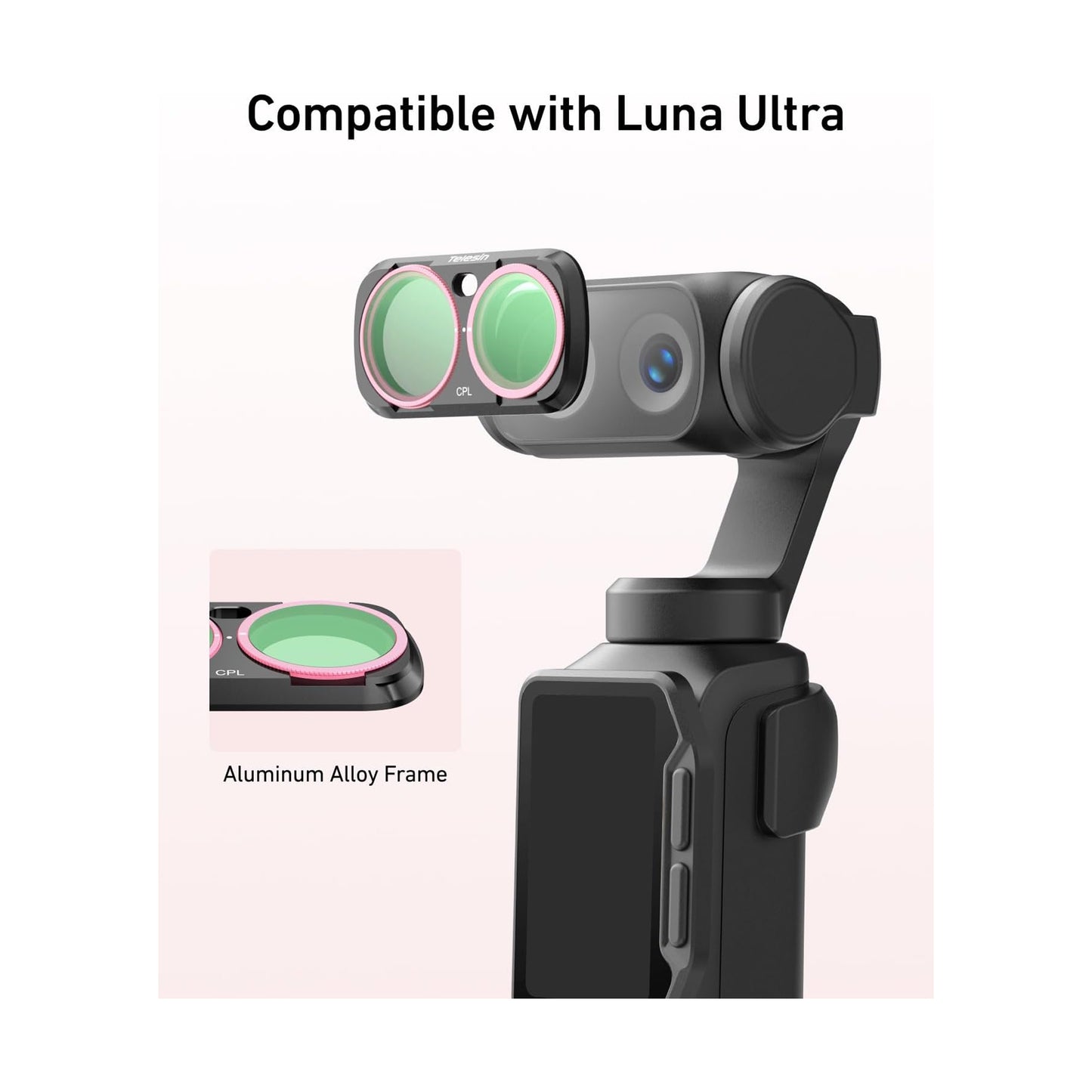 TELESIN CPL + VND 2-32 + 1/4 Black Mist Filters for Insta360 Luna Ultra-S5-FLT-85-TIS