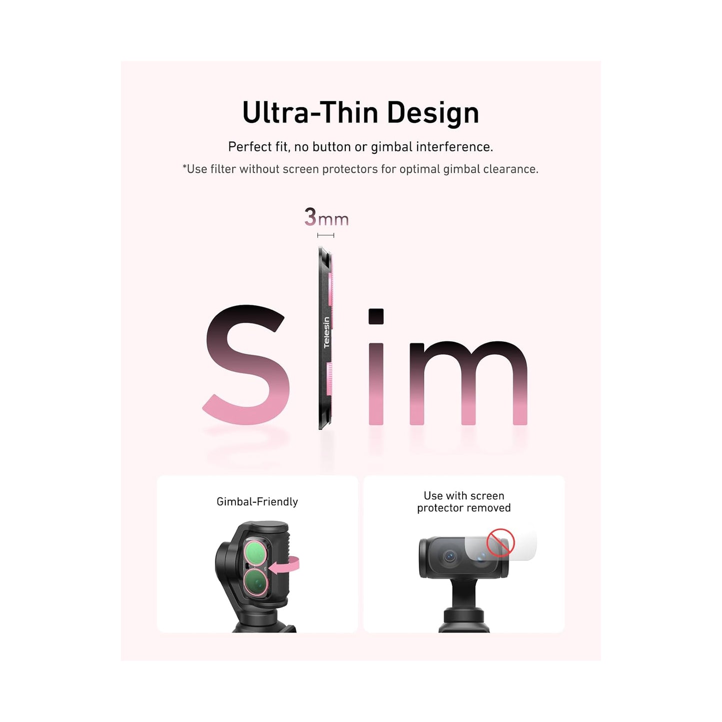 TELESIN CPL + VND 2-32 + 1/4 Black Mist Filters for Insta360 Luna Ultra-S5-FLT-85-TIS