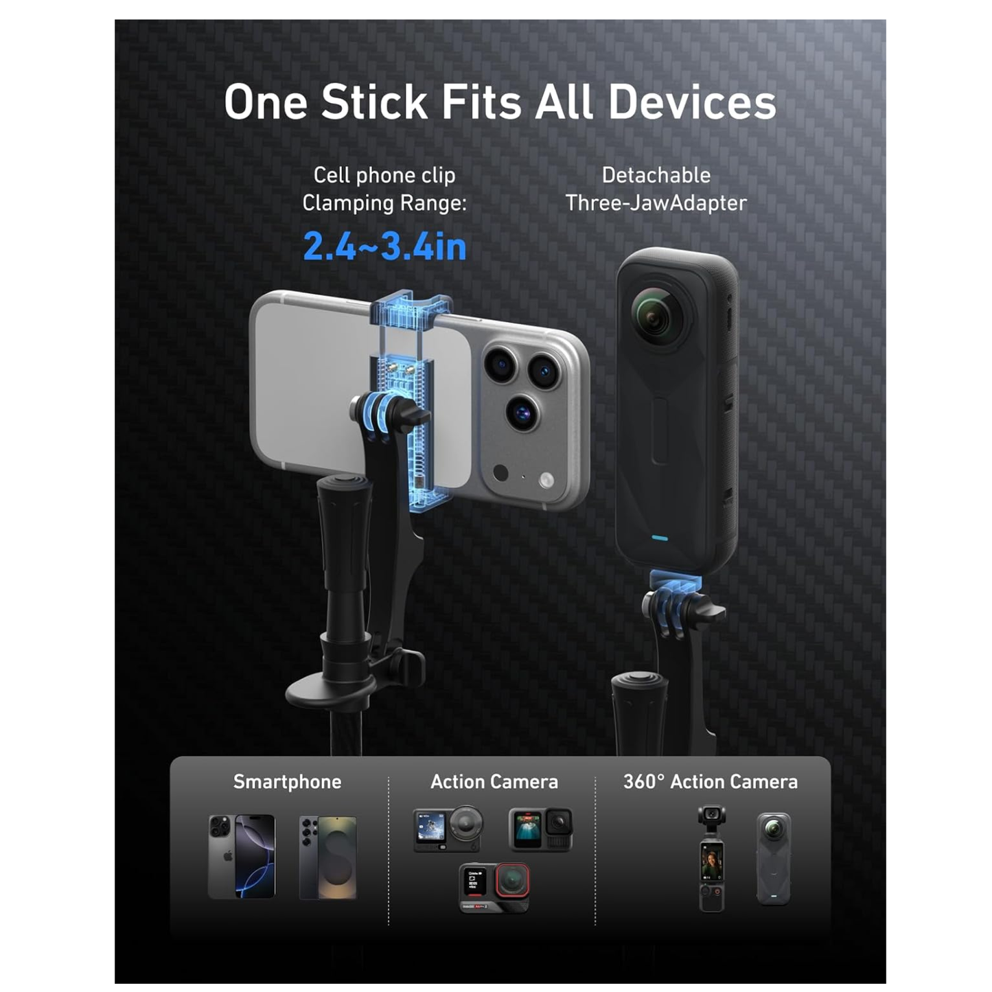 TELESIN TrekShot Selfie Stick-P1-CSS-05