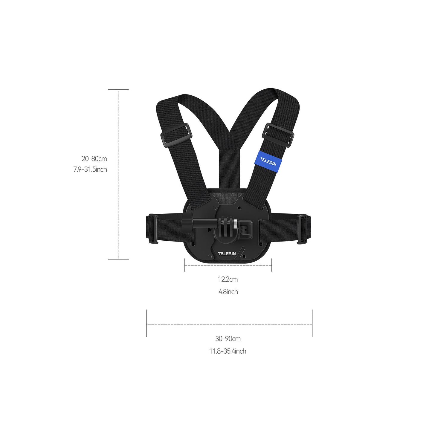 TELESIN Vest Chest Strap with Quick Release for Action Cameras (Black)