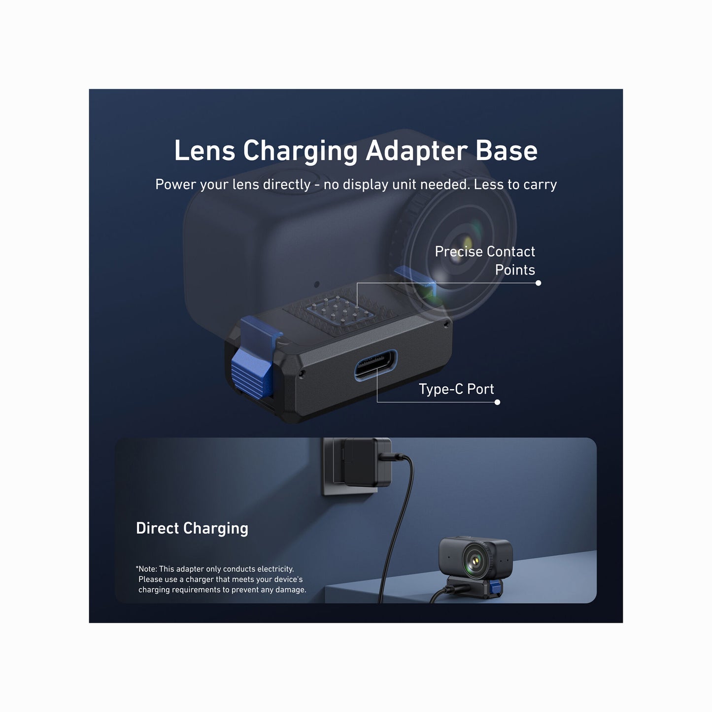 TELESIN Magnetic Quick-Release Charging Adapter Mount (S7-JBK-17-TDJ)