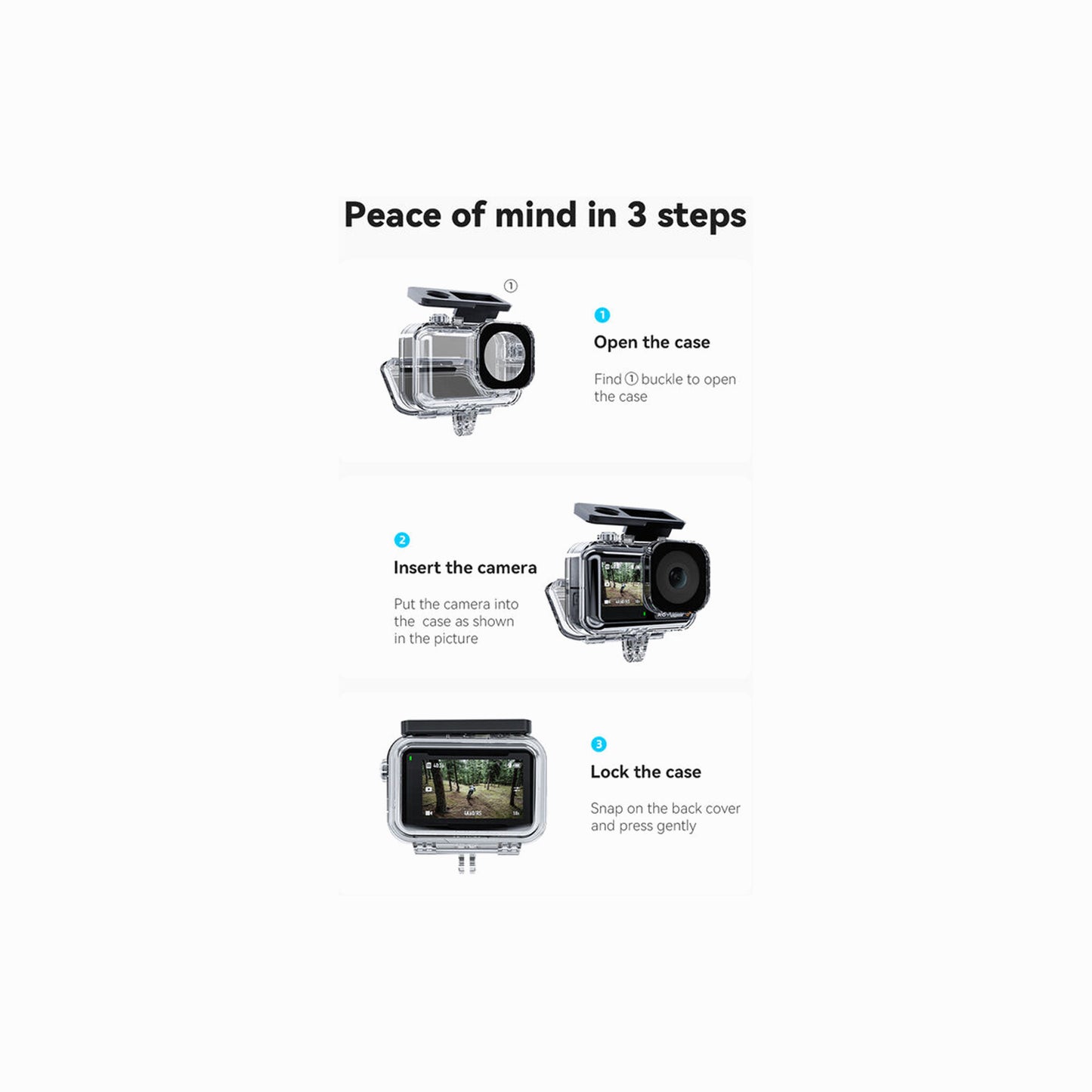 TELESIN Waterproof Case for DJI OSMO ACTION 3/4/5(OA-WTP-003)
