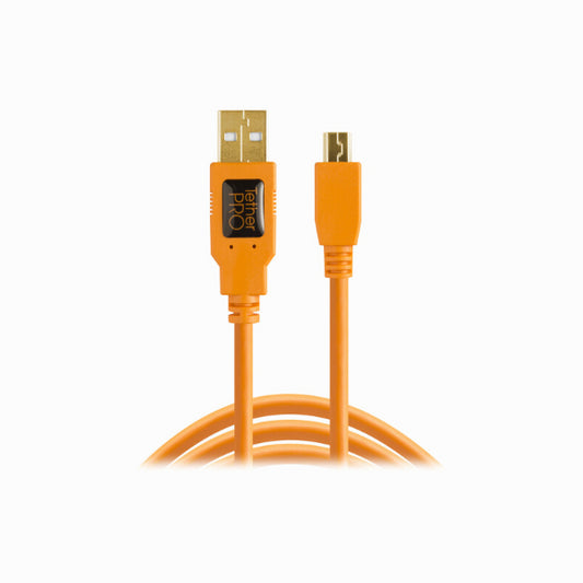 Tether Tools TetherPro USB 2.0 Type-A to 5-Pin Mini-USB Cable (Orange, 15') SKU - CUC15