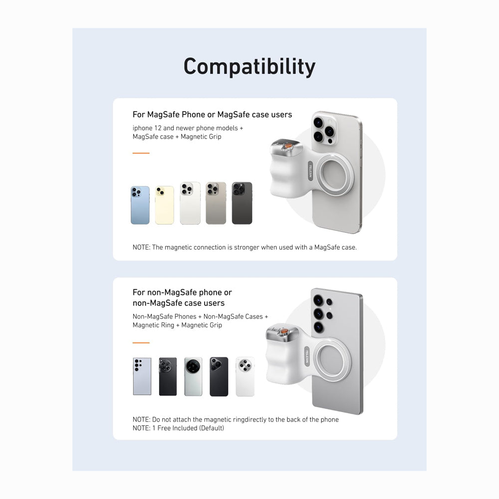 TELESIN Fun Shot Magnetic Grip for Phone (P5-MP-001WH)