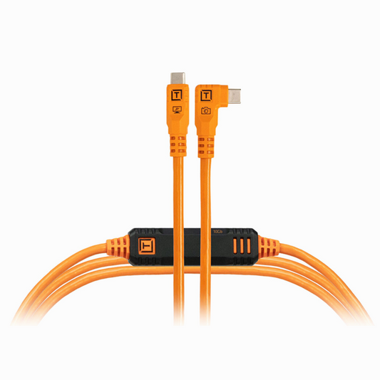 Tether Tools TetherPro Optima USB-C Cable (15', High-Visibility Orange, Right-Angle)SKU: CUC15RTG2-ORG
