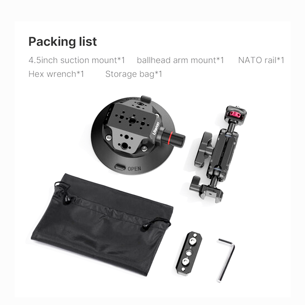 ULANZI SC-02 CAMERA EXTENDED VACUUM SUCTION CUP MOUNT-SKU.3090
