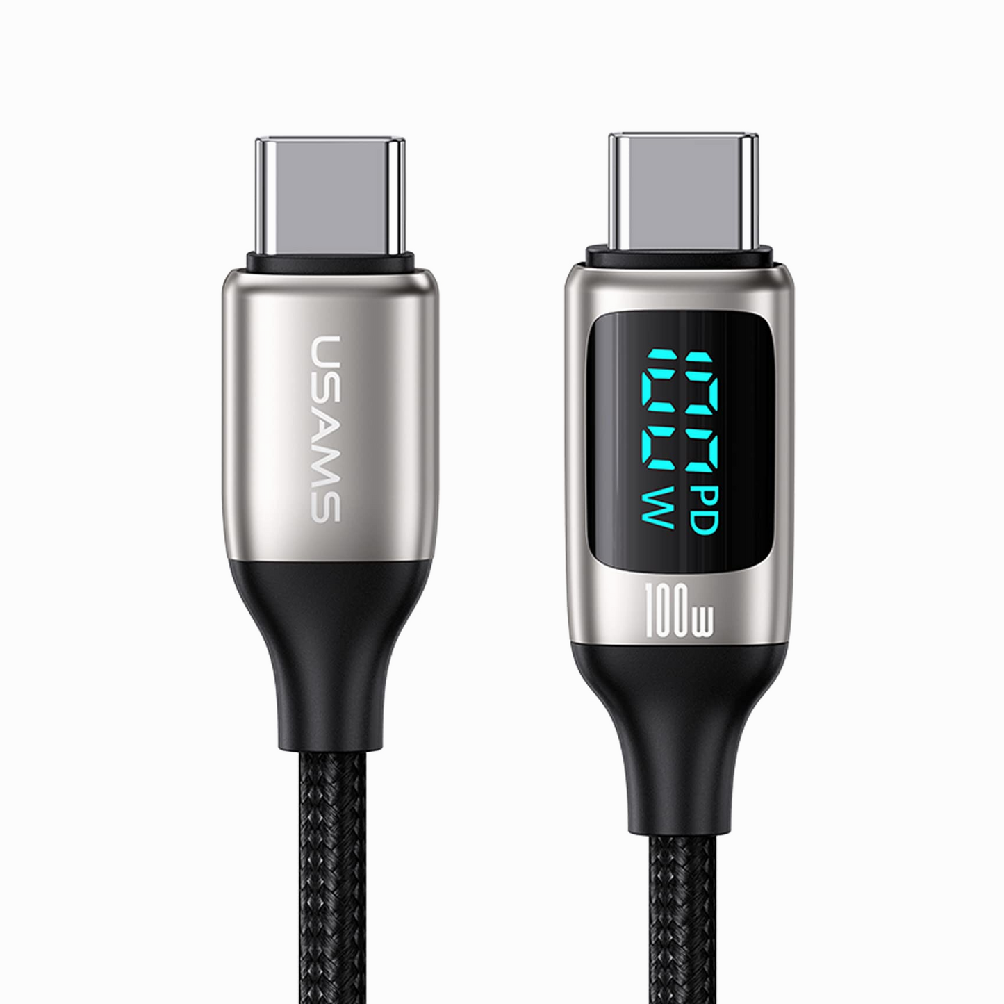 USAMS Cable USB-C to USB-C LED 1.2m 100W Fast Charging cable(US-SJ546)