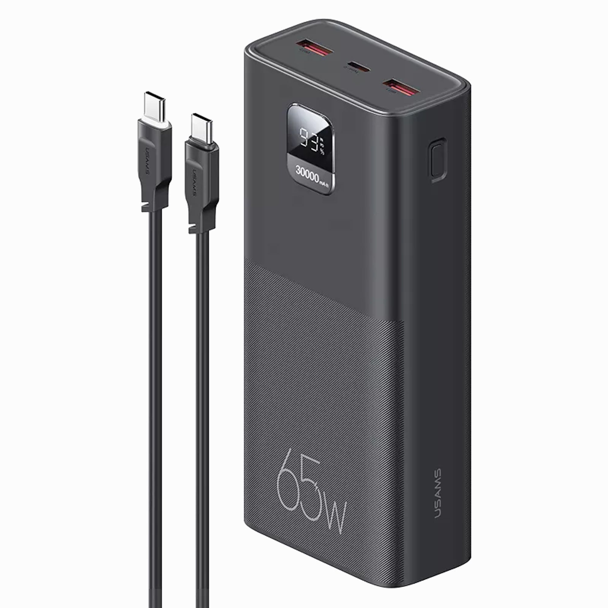 USAMS Powerbank PB68 30000mAh 20W PD+QC 3.0 Fast charging Digital Display black