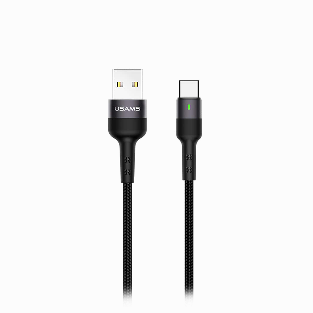 USAMS U26 CABLE TYP-C 1M 2A FAST CHARGING BLACK