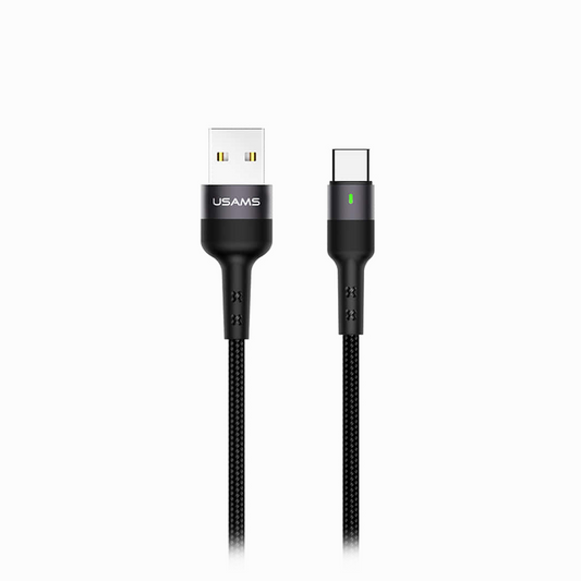 USAMS U26 CABLE TYP-C 1M 2A FAST CHARGING BLACK