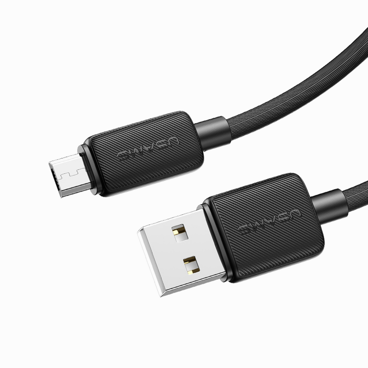 USAMS US-SJ700 Micro Striped Data Cable-KY Series 3M White charging cable Black