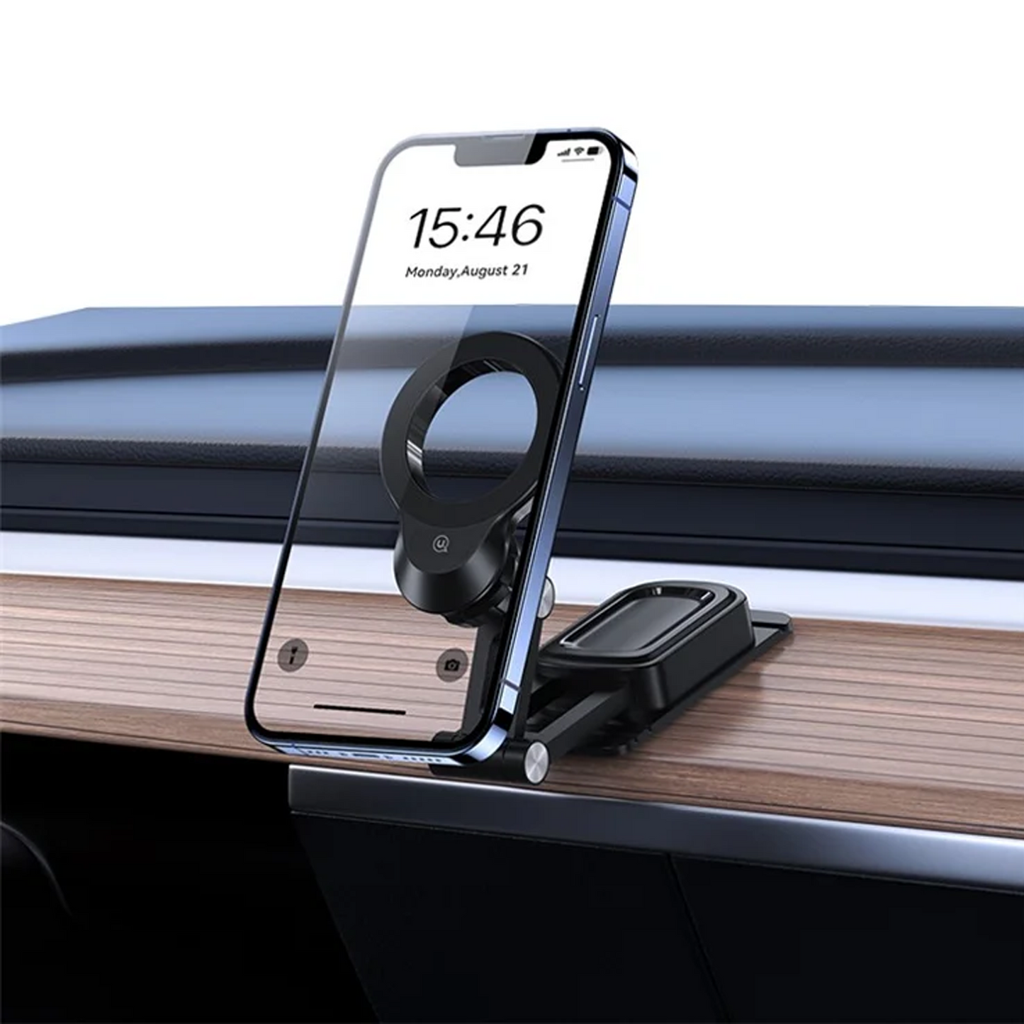 USAMS US-ZJ076 Dashboard Magnetic Car Phone Holder 360° Rotation Foldable Cell Phone Mount Stand