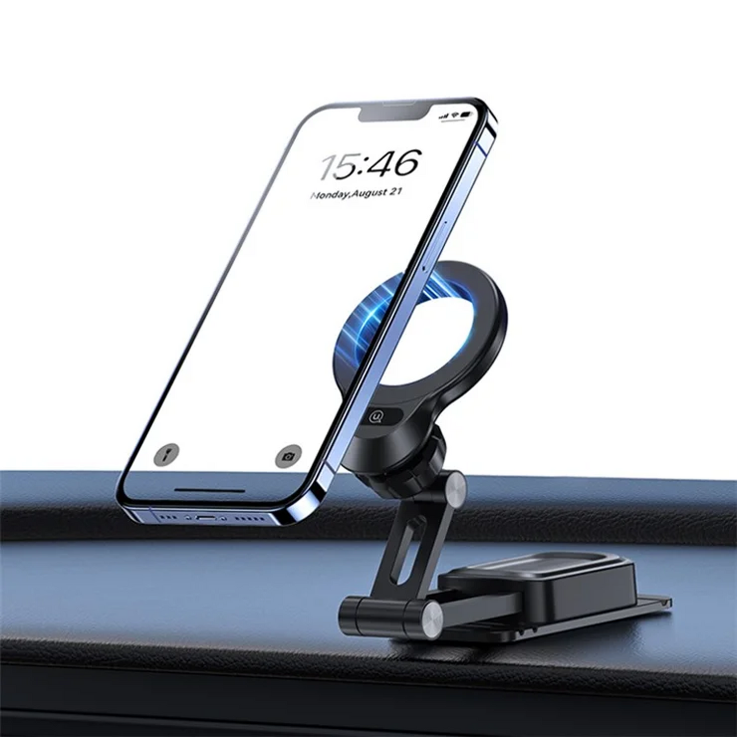 USAMS US-ZJ076 Dashboard Magnetic Car Phone Holder 360° Rotation Foldable Cell Phone Mount Stand
