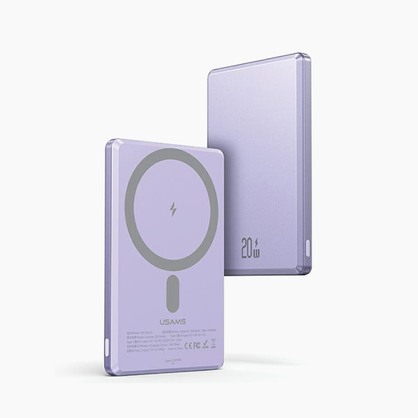 Buy USAMS Wireless Powerbank 5000mAh 20W Fast Charge GREY PURPLE