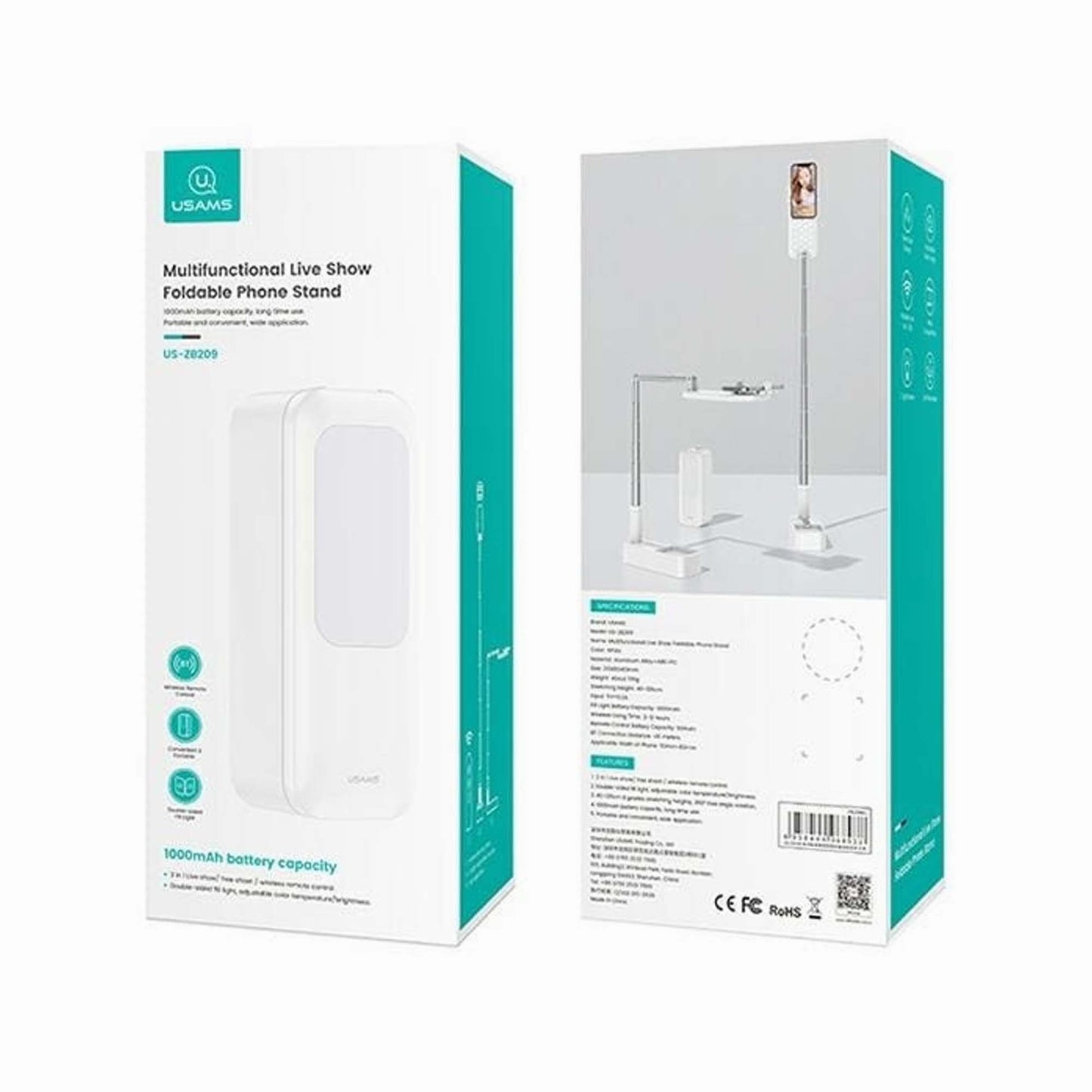 Usams Live Show multifunctional LED lamp US-ZB209 white