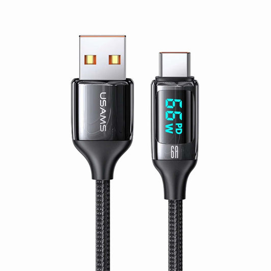 Usams USB Cable USB-A - USB-C 1.2 m Black