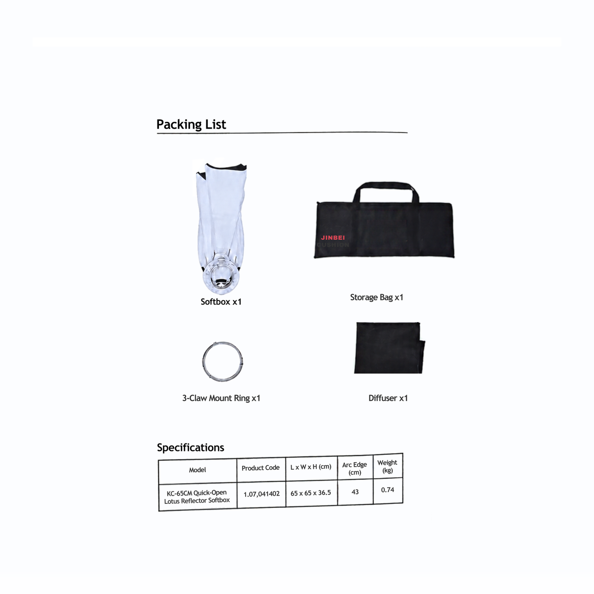 Jinbei KC-65L Quick Folding Lotus Reflective Softbox