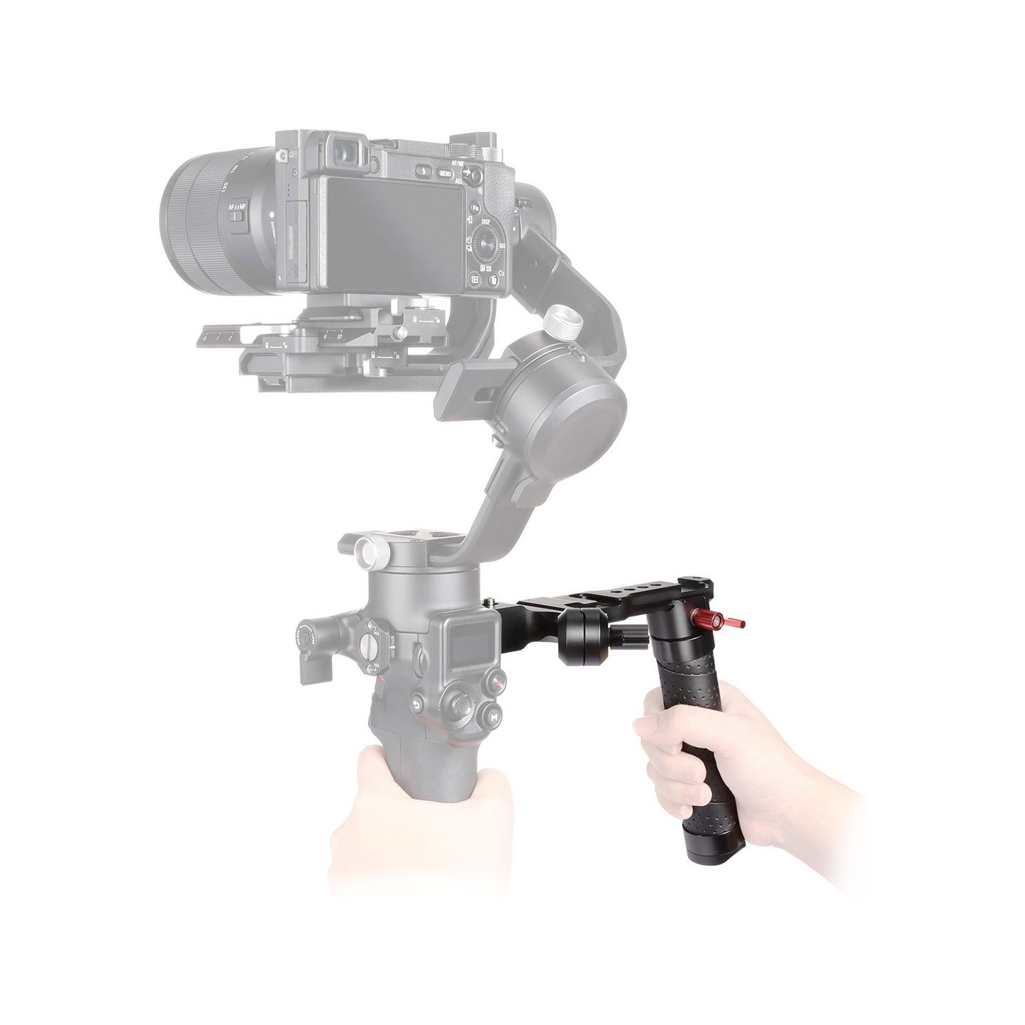 ZEGO-Aluminum Handle Sling Handgrip with Cold Shoe Universal 1/4 3/8 Interface Replacement for Ronin S 2 / Ronin SC 2 RS3/RS4/Gimble