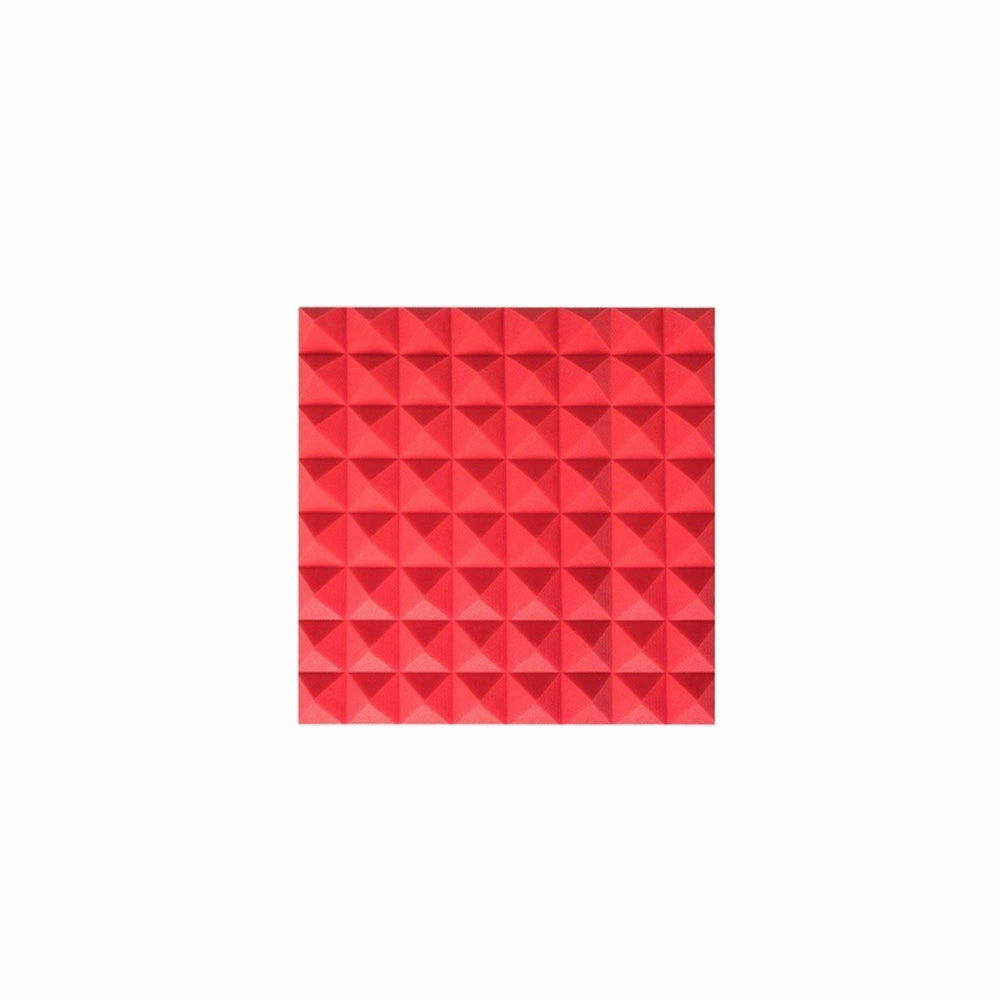 Acoustic Sound Foam Panels, 24 Pack 2" X 12" X 12" Soundproofing Treatment Studio Wall Padding Sound Absorbing Fireproof (Red))