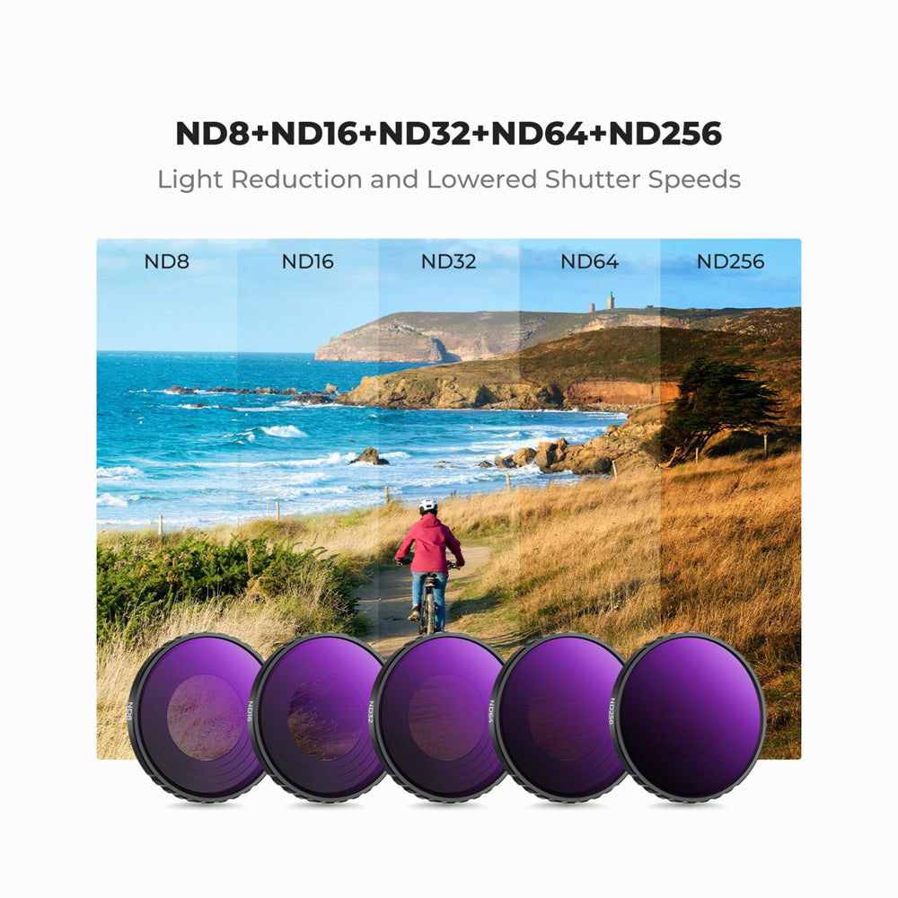 DJI Osmo Action 4 & Osmo Action 5 Pro CPL+ND8+ND16+ND32+ND64+ND256 Action Camera Filter Set (SKU.2338)