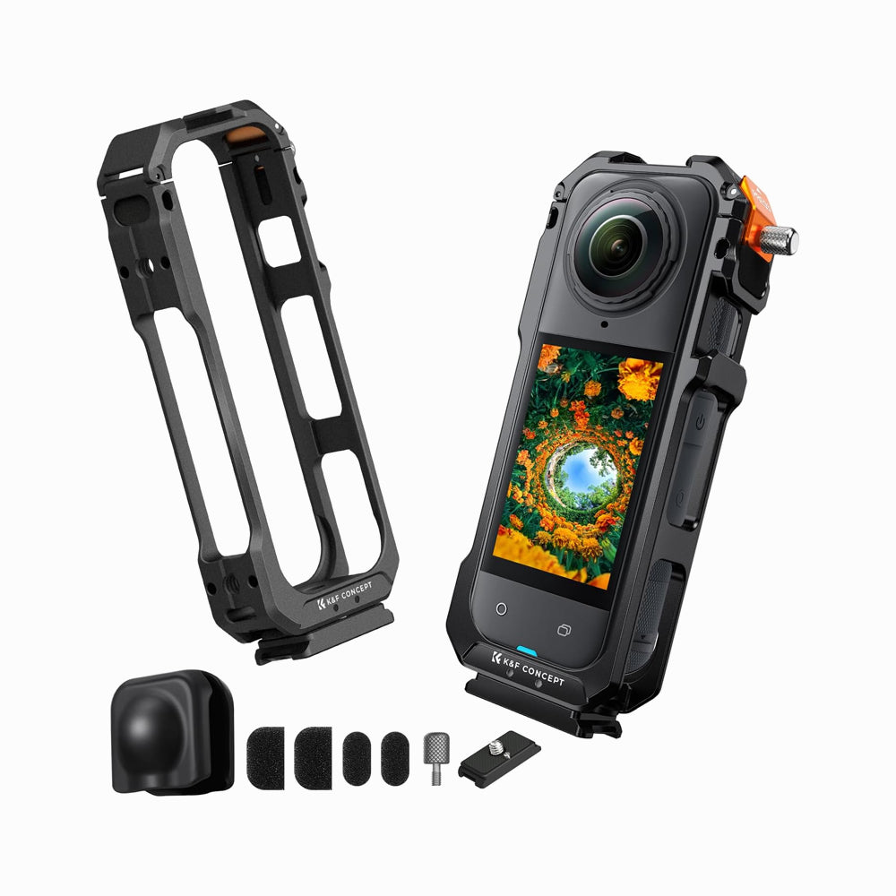 K&F Concept Camera Cage for Insta360 X5, Durable Aluminum Alloy Protective Case (KF31.182)