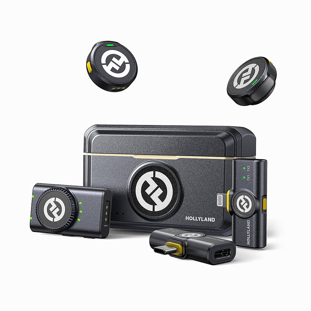 Hollyland LARK M2 DUO 2-Person Wireless Combo Microphone System (2.4 GHz, Shine Charcoal)