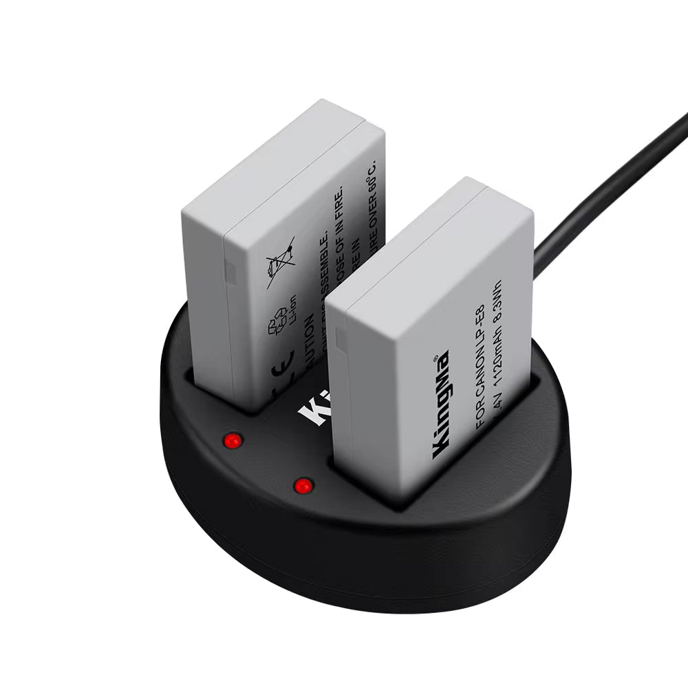 KingMa 2-Pack 1120mAh LP-E8 Battery and UsbDual Charger (BM015-LPE8)