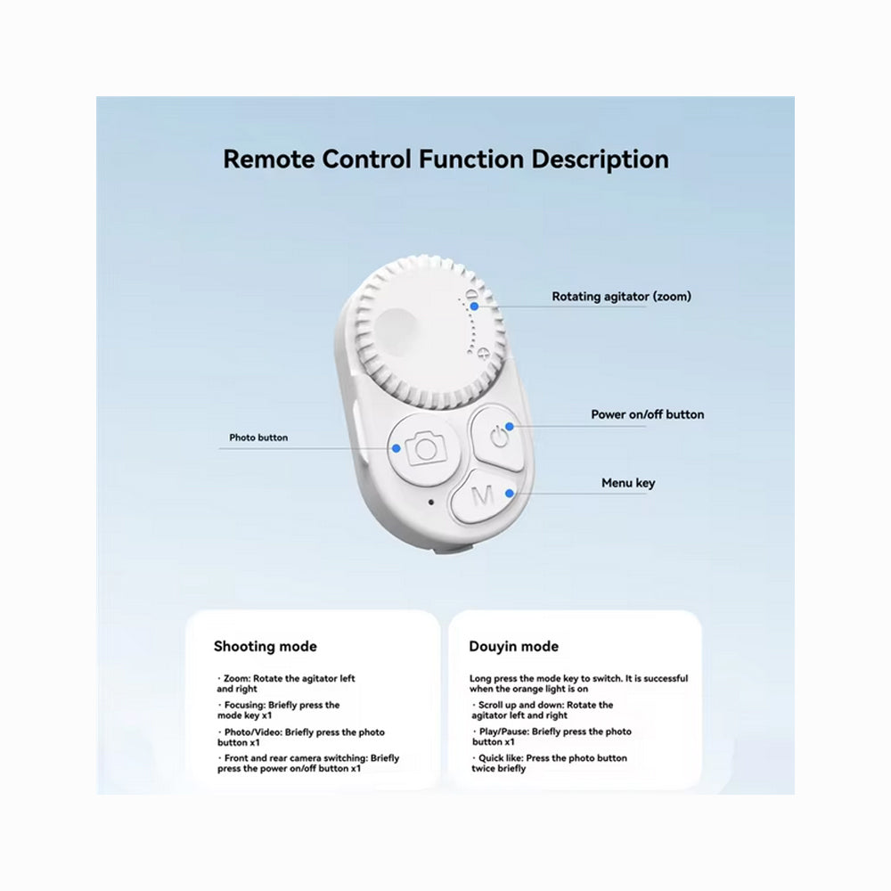 TELESIN P5-RMT-05 Selfie Remote, Bluetooth Control with 10m Range and Zoom Button