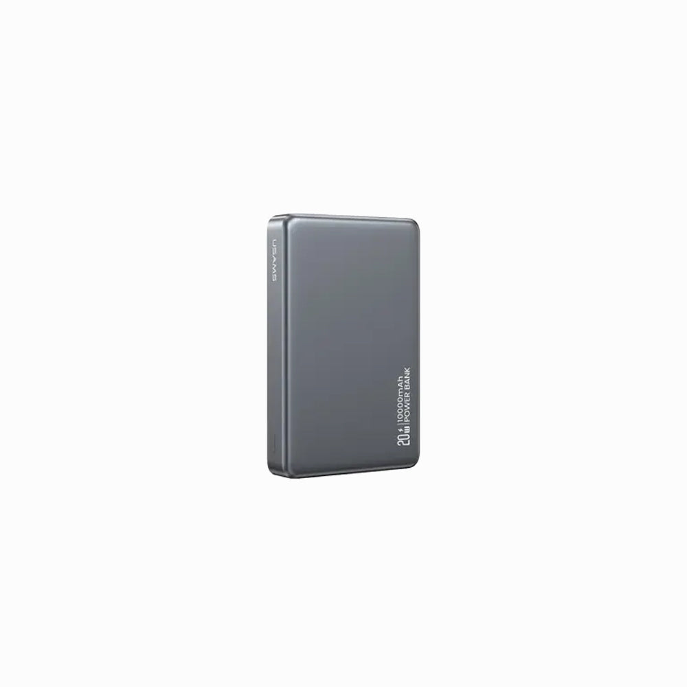 USAMS CD242 PD20W Aluminum Alloy Magnetic Wireless Charging Power Bank 10000mAh -Titanium-