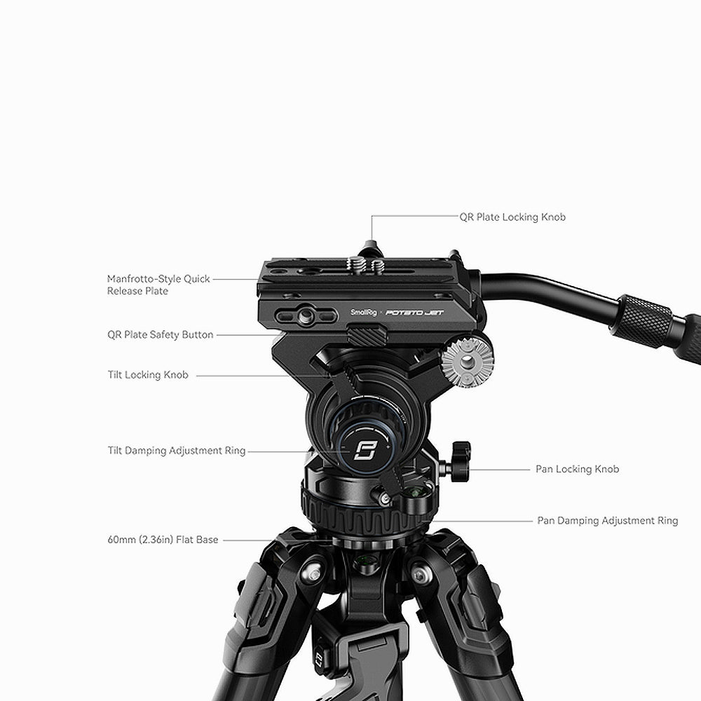 SmallRig x Potato Jet TRIBEX Hydraulic Carbon Fiber Tripod Kit-4259