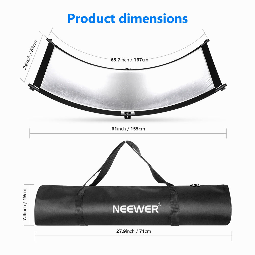 Neewer Clamshell Light Reflector Diffuser with Carry Bag (66 x 24 inch)