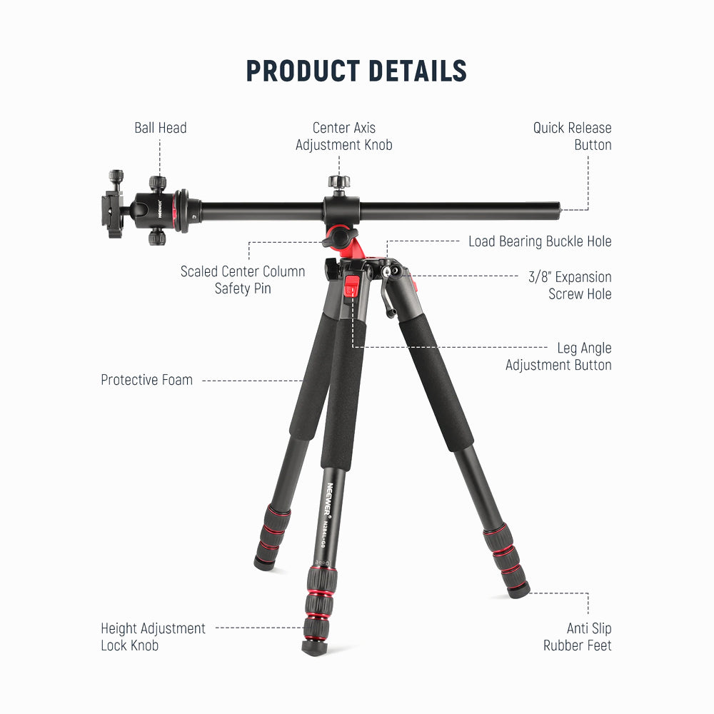 Neewer N284L+G0 Aluminum Camera Tripod Monopod  200cm