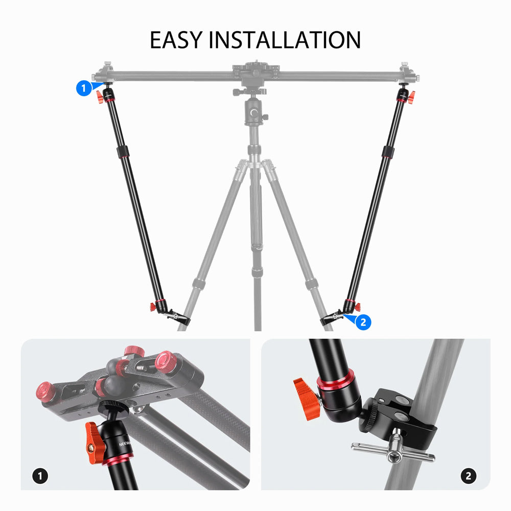 NEEWER ST102 2-Pack Aluminum Alloy Camera Slider Support Arm