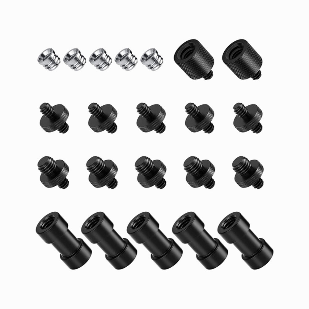 NEEWER Camera Screw Adapter, 22 Pieces 1/4inch to 1/4inch and 1/4inch to 3/8inch Tripod Mount Screw Adapter Converter Set for Camera Mount, Monopod, Ball Head, Flash Light Stand, Tripod - ST29