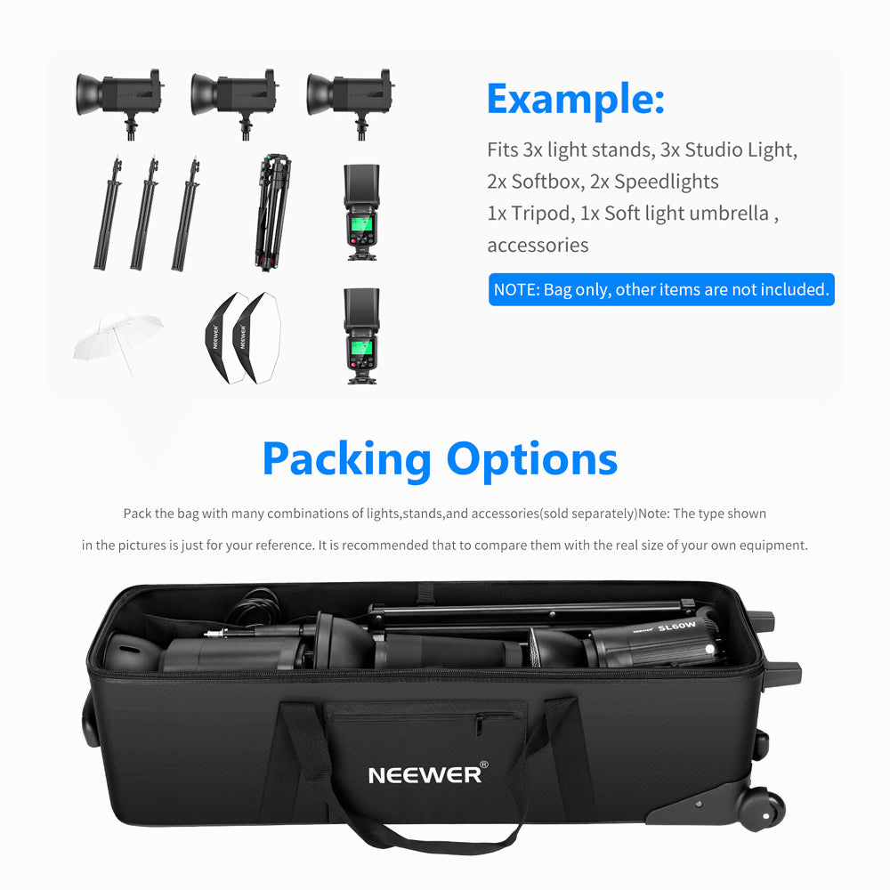 NEEWER NW-B01 Trolley Case with Wheels(102x 30x 30centimeters)