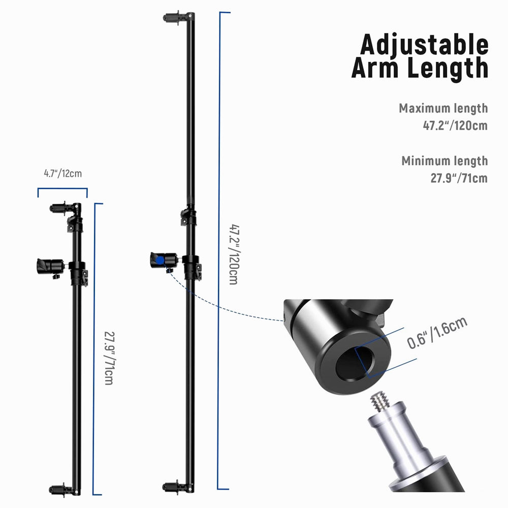 NEEWER 1.2M Extendable Reflector Holder Arm-STRF1