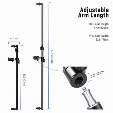 NEEWER 1.2M Extendable Reflector Holder Arm-STRF1