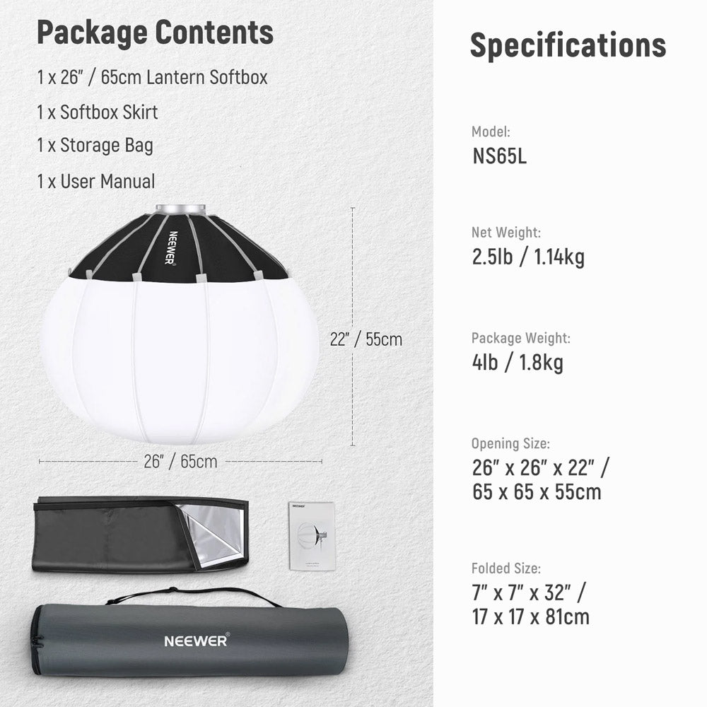 NEEWER NS50L 50cm Lantern Softbox (Bowens Mount)