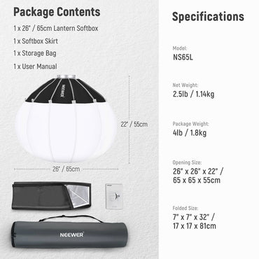 NEEWER NS50L 50cm Lantern Softbox (Bowens Mount)