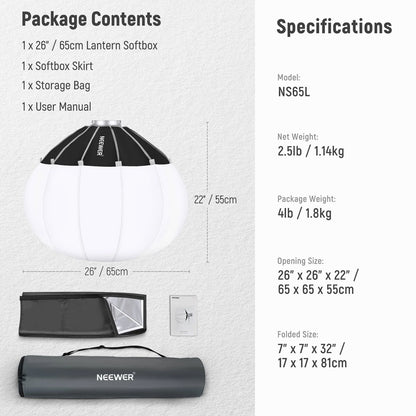 NEEWER NS50L 50cm Lantern Softbox (Bowens Mount)