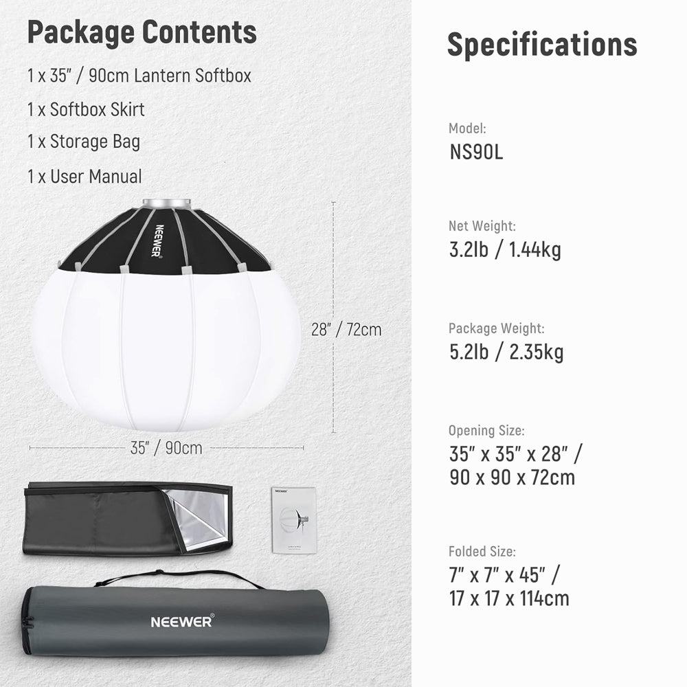 NEEWER NS90L 90cm quick release lantern softbox