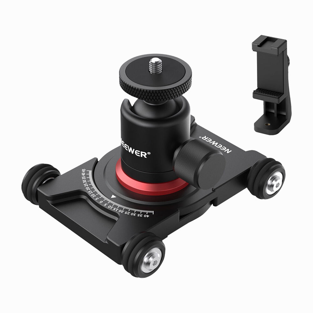 Neewer SD001 Tabletop Camera Dolly with Ball Head and Phone Clamp