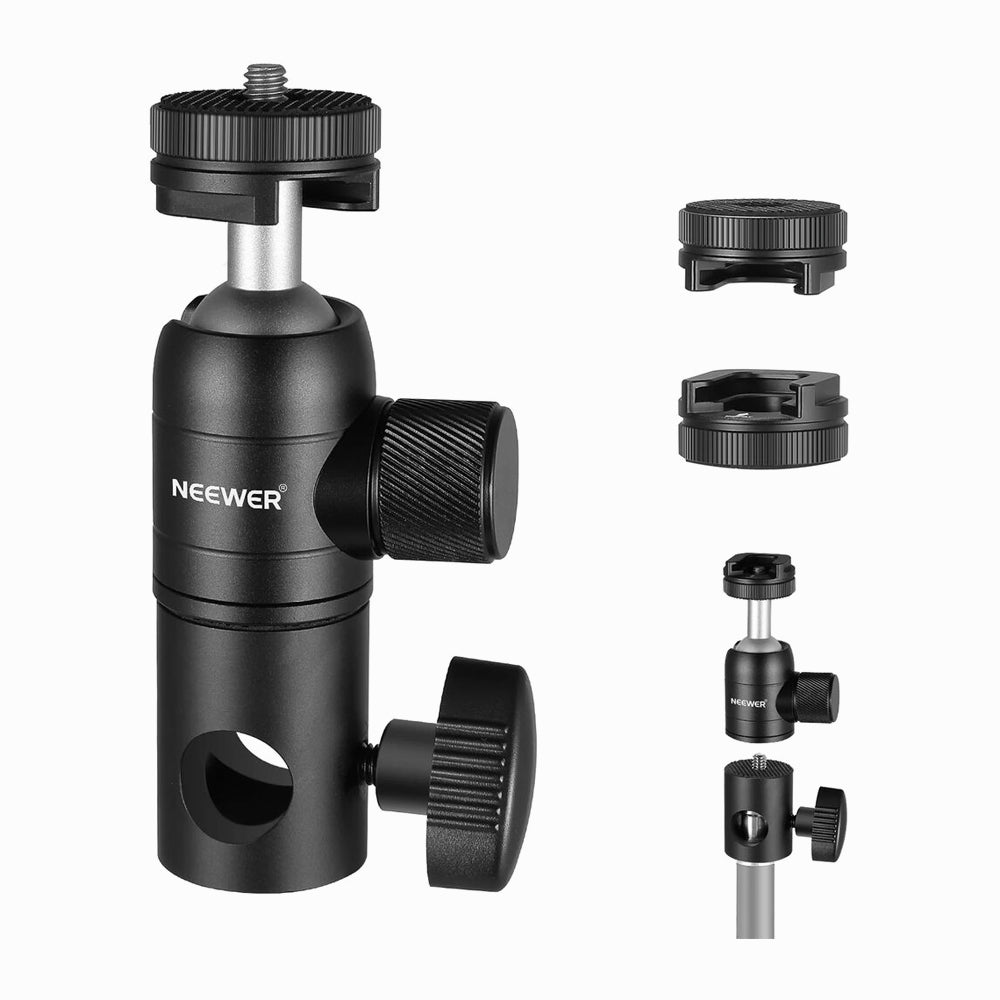 Neewer ST-GM06 Light Stand Mount Adapter with Mini Ball Head (2-Pack)