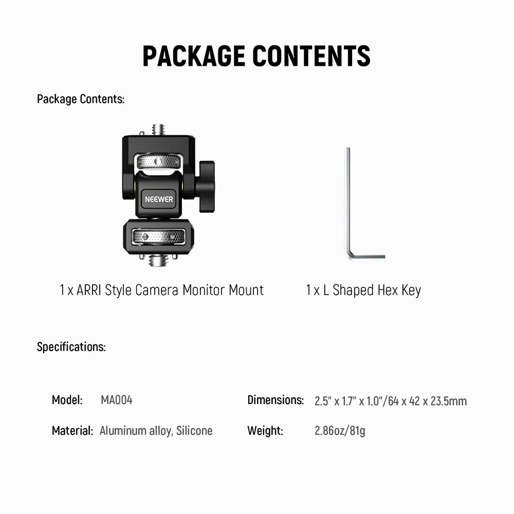 NEEWER MA004 Camera Monitor Mount With ARRI Locating