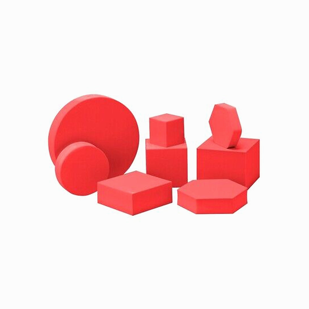 Photography geometry cube solid color foam 1 set (8pcs) OT-G8 (Red)