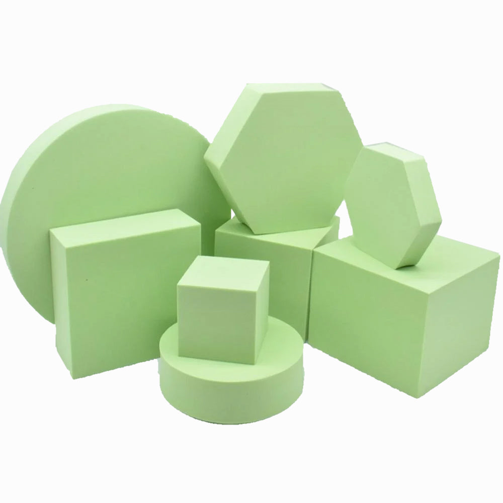 Photography geometry cube solid color foam 1 set (8pcs) OT-G8 (Green)