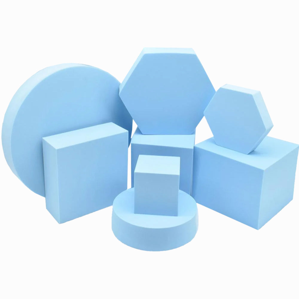 Photography geometry cube solid color foam 1 set (8pcs) OT-G8 (LAKE BLUE)